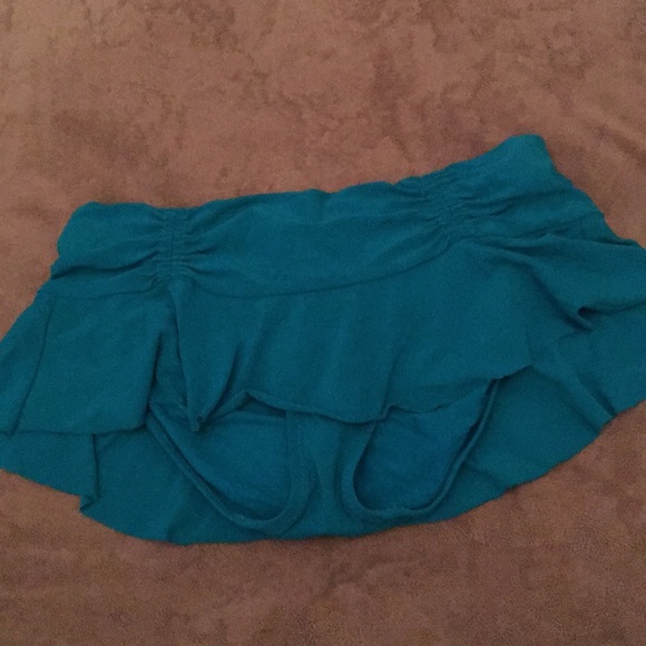 teal swim skirt
